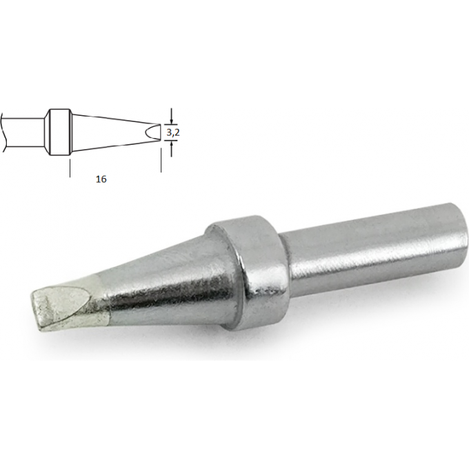 Паяльное жало XYTRONIC серии 200 клиновидное прямое 3.2 мм 200-3,2D